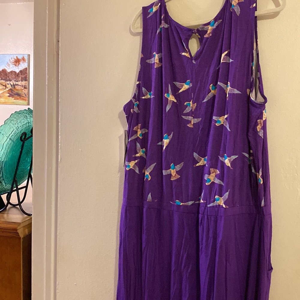 twiggy LONDON Purple Bird Print Jumpsuit - Picture 4 of 5